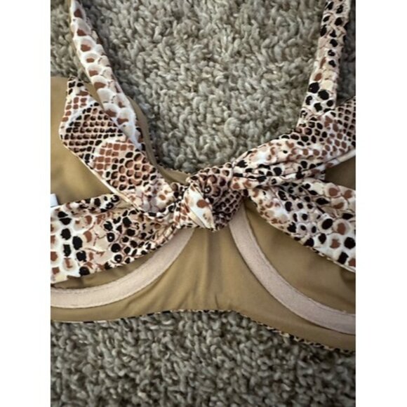 Vitamin A Womens Wired Snake Print Swim Top Beach Size 8 Medium Tie Back - Picture 9 of 14